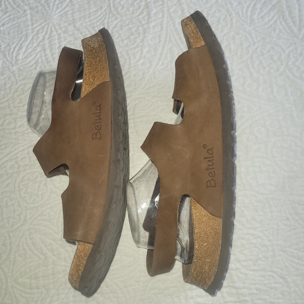 Betula Milano by Birkenstock Back Strap Brown Sandals Sz 41 / 10 Leather Shoes